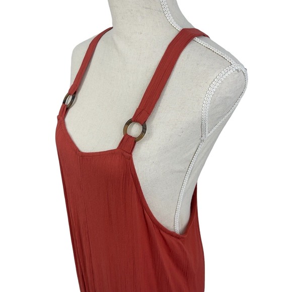 Topshop Womens Tort Ring Sleeveless Overalls Cropped Crepe Wide Leg Jumpsuit M - Picture 11 of 13